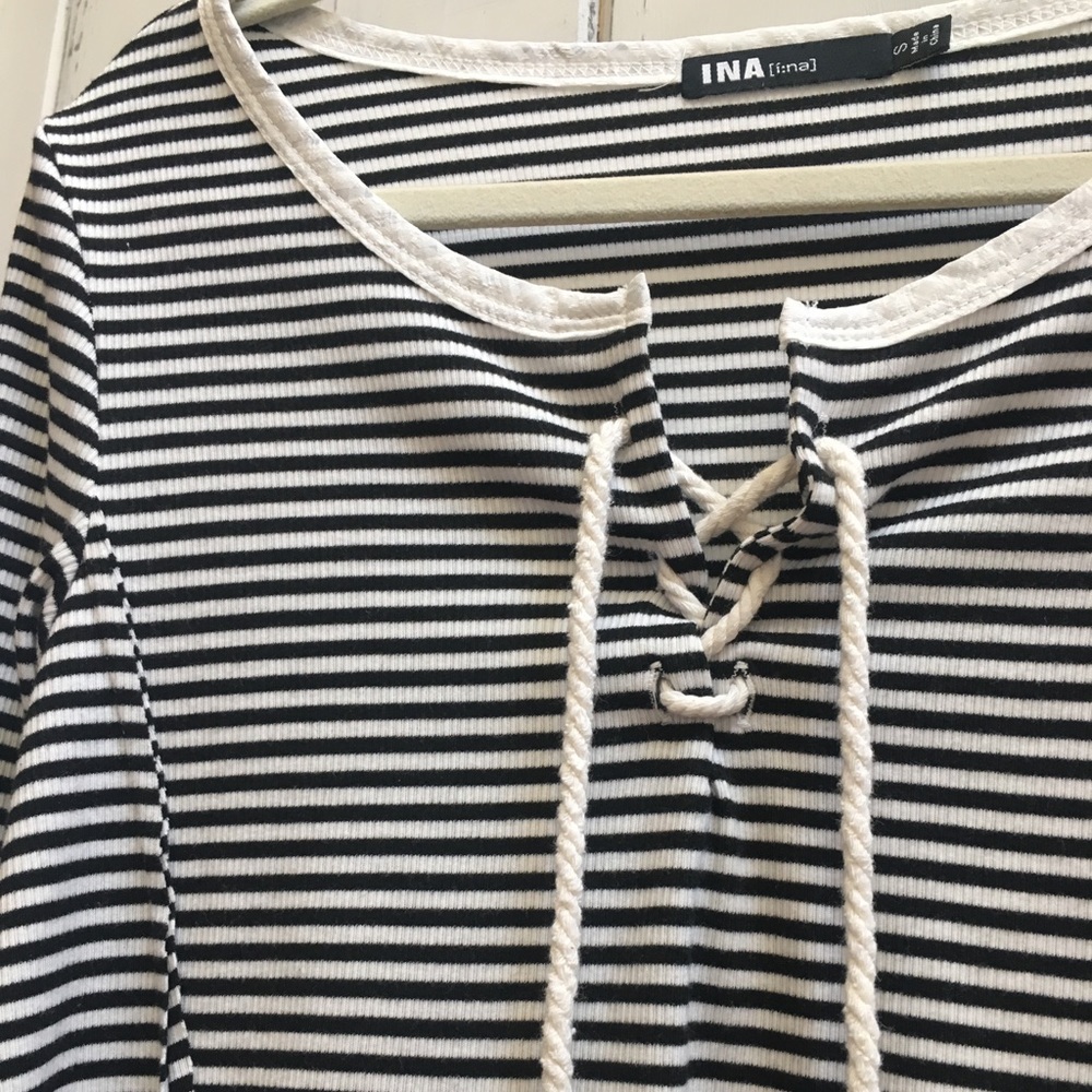 Black and White Striped Boutique Shirt